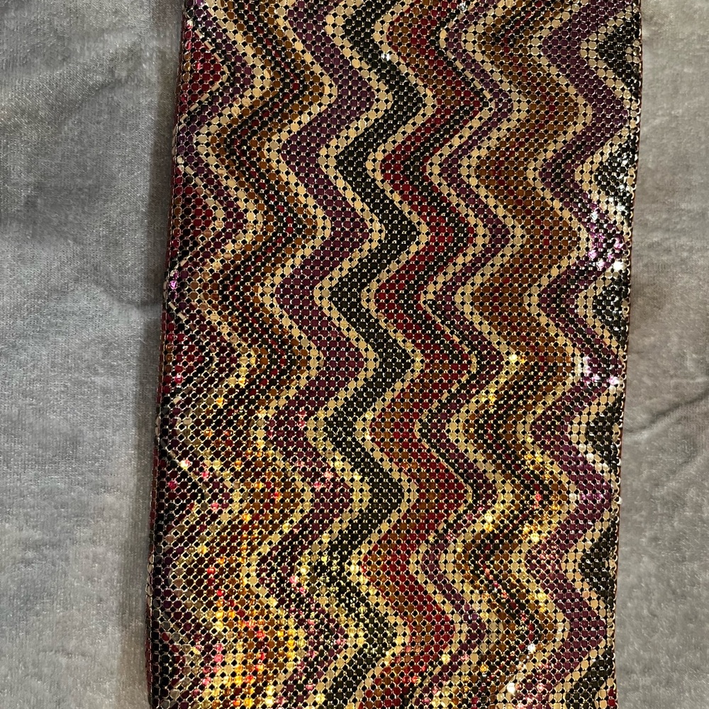 Whiting & Davis Multicolor Zigzag Clutch